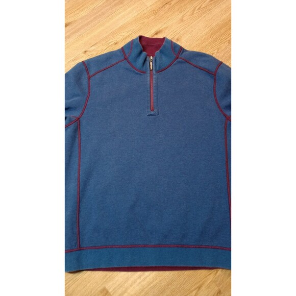 Tommy Bahama Sweatshirt Mens Large L  1/4 Zip Reversible Pullover Embroidered * - Picture 5 of 16